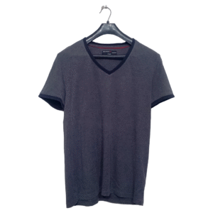 Devred Grey V Neck Plain Half Sleeves T Shirt | Cotton Jersey | Medium