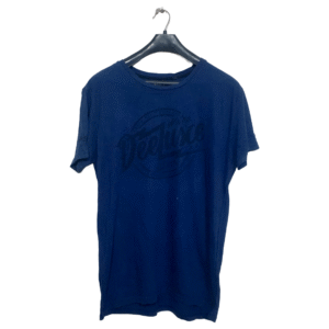 Deluxe Dark Blue Printed Half Sleeves T Shirt | Cotton Jersey | Large