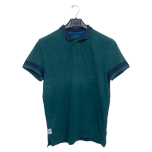 Bonobo Dull Green Faded Plain Half Sleeves Polo T Shirt | Cotton Jersey | Large