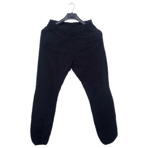 Offline Black Plain 2 Pockets Elastic Bottom Trouser | Cotton Jersey
