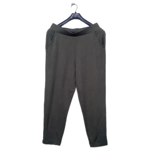 Jessica Olive Green Plain 2 Pockets Bell Bottom Trouser | Cotton Jersey