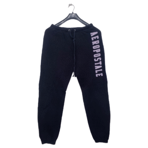 Aeropostale Black No Pockets Elastic Bottom Trouser | Cotton Jersey