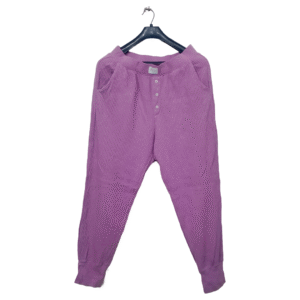 Only Pink Linen Pattern 2 Pockets Rib Bottom Trouser | Textured Fabric