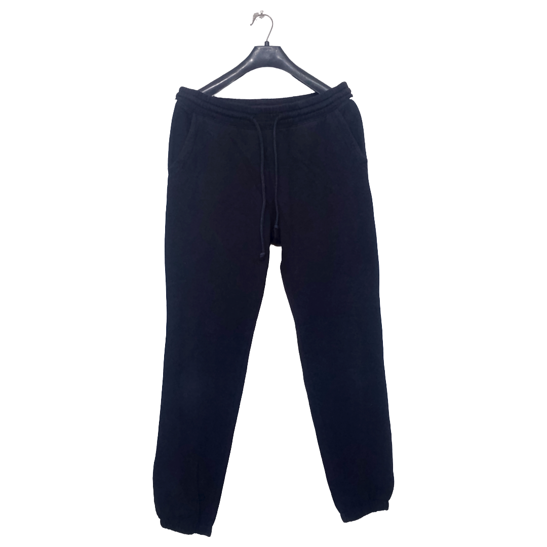 Divided Black with White Stripes 2 Pockets Elastic Bottom Trouser | Sweet Cotton Jersey