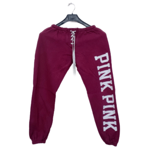 Pink Printed Sugar Pink No Pockets Elastic Bottom Trouser | Sweet Jersey