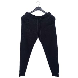 Forever Plain Black 2 Pockets Rib Bottom Trouser | Cotton Jersey