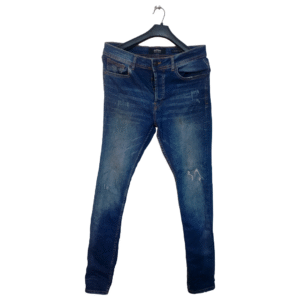 Outfitters Skinny Fit Distressed Damage Blue Denim Jeans | Denim Fabric