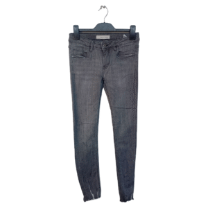 Quen Hearts Grey Shredded Ladies Bottom Jeans | Denim Fabric