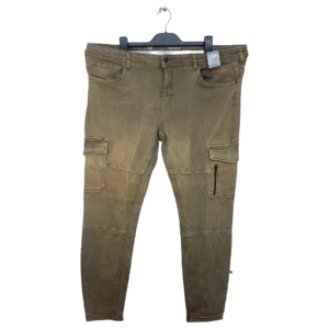 Clock House Skinny Leg Olive Green 6 Pocket Cargo Jeans | Denim Fabric