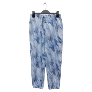 Lunda.Pk Painted Blue No Pockets Elastic Bottom Trouser | Cotton Jersey
