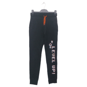 Destination Black Printed 2 Pockets Rib Bottom Trouser | Cotton Jersey