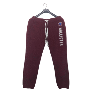 Hollister Maroon Printed No Pockets Elastic Bottom Trouser | Sweat Jersey