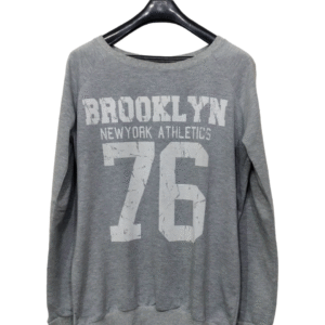 Brooklyn Grey Printed Full Sleeves Sweatshirt | Cotton Jersey
