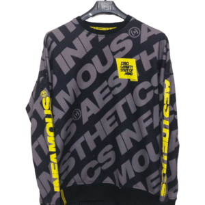 Cropp Regular Fit Black Text Printed Full Sleeves Sweatshirt | Sweat Jersey