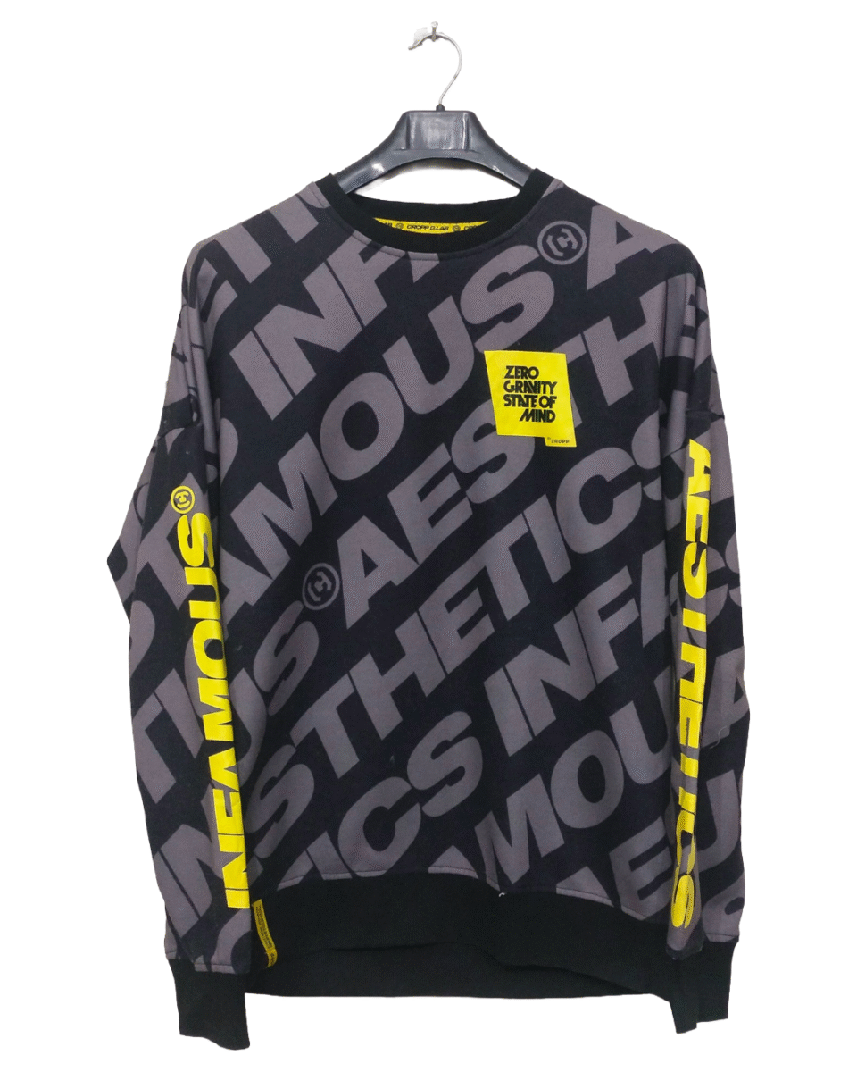 Cropp Regular Fit Black Text Printed Full Sleeves Sweatshirt | Sweat Jersey