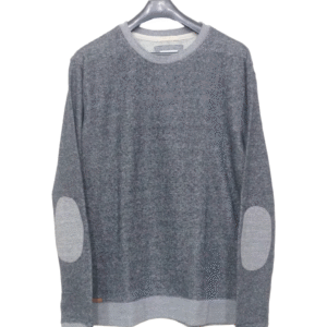 Reserved Regular Fit Dark Grey Self Texture Full Sleeves Sweatshirt | Sweet Jersey