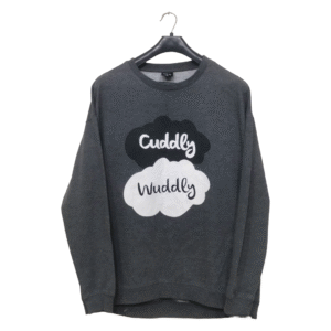 Sinsay Dark Grey Bubble Text Printed Full Sleeves Sweatshirt | Sweet Jersey