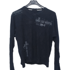 Cedarwood Black Printed Full Sleeves T Shirt | Cotton Jersey