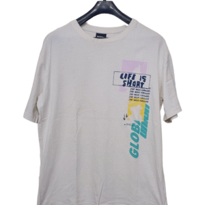 Outfitters White With Back Print Half Sleeves T Shirt | Cotton Jersey