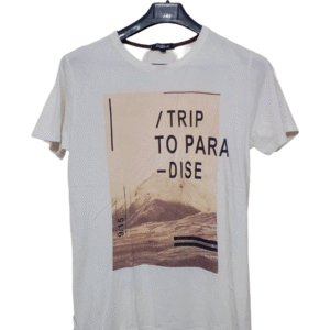 Studio White Front Back Printed Half Sleeves T Shirt | Cotton Jersey