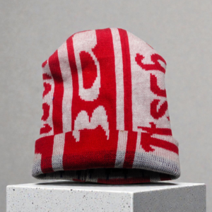 Lunda.Pk Red & White Beanie | Woolen Fabric