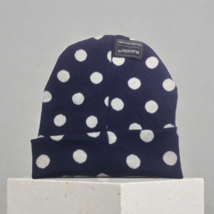 Lunda.Pk Dark Blue With White Dotted Beanie | Woolen Fabric