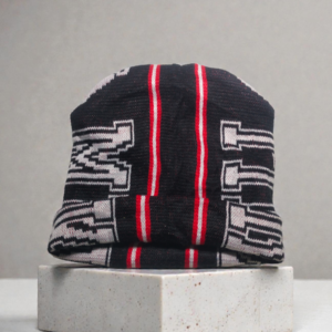Lunda.Pk Black White & Red Beanie | Woolen Fabric
