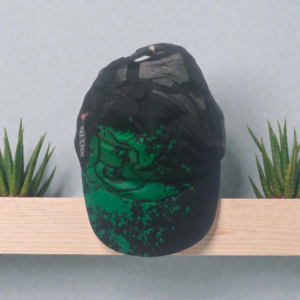 Green & Black Netted Printed Cap