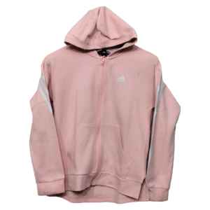 Adidas Peach Pink Kangaroo Pocket Zipper Hoodie | Sports Jersey | Original Branded