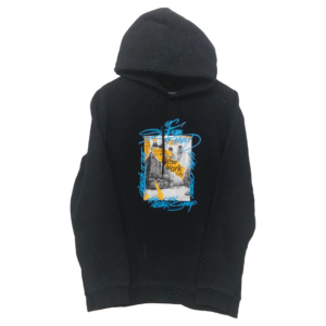 H&M Black Printed Kangaroo Pocket Hoodie | Sweat Jersey | Original H&M