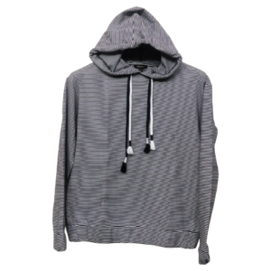 More & More Black & White Lining Stylish Hoodie | Stretchable Jersey
