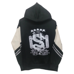 Lunda.Pk Black & Off White Printed Hoodie | Fleece Fabric
