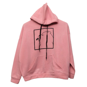 Lunda.Pk Pink Printed Kangaroo Pocket Hoodie | Fleece Fabric | Short Length