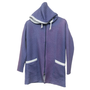 Lunda.Pk Purple 2 Pockets Zipper Hoodie | Cotton Jersey | Coat Style
