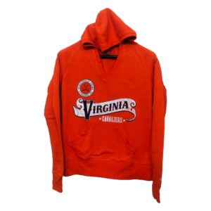Soffe Orange Printed Kangaroo Pocket V Neck Hoodie | Sweat Jersey