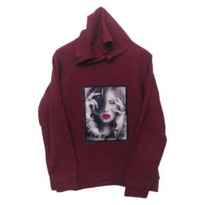 The Fashion Maroon Designer Printed Hoodie | Cotton Jersey