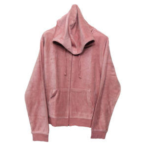 Fashion Nova Valvet Pink Kangaroo Pocket Zipper Hoodie | Velvet Fabric