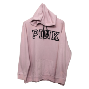 Pink Printed Kangaroo Pocket Hoodie | Sweat Jersey