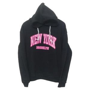 Brooklyn Black Printed Hoodie | Sweat Jersey