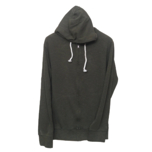Arisam Kayi Green Side Pockets Zipper Hoodie | Jersey Fabric