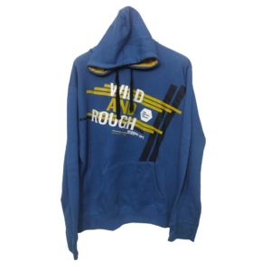 Chapter Blue Printed Kangaroo Pocket Hoodie | Sweat Jersey