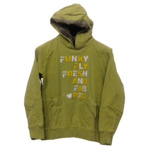 Rags Florisant Green Printed Side Pockets Hoodie | Cotton Jersey