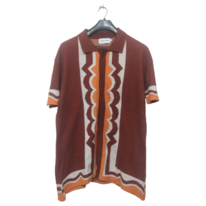 Oxknit Store Brown With Designer Printed Shirt Style Sweater | Jersey Fabric | High Quality Premium