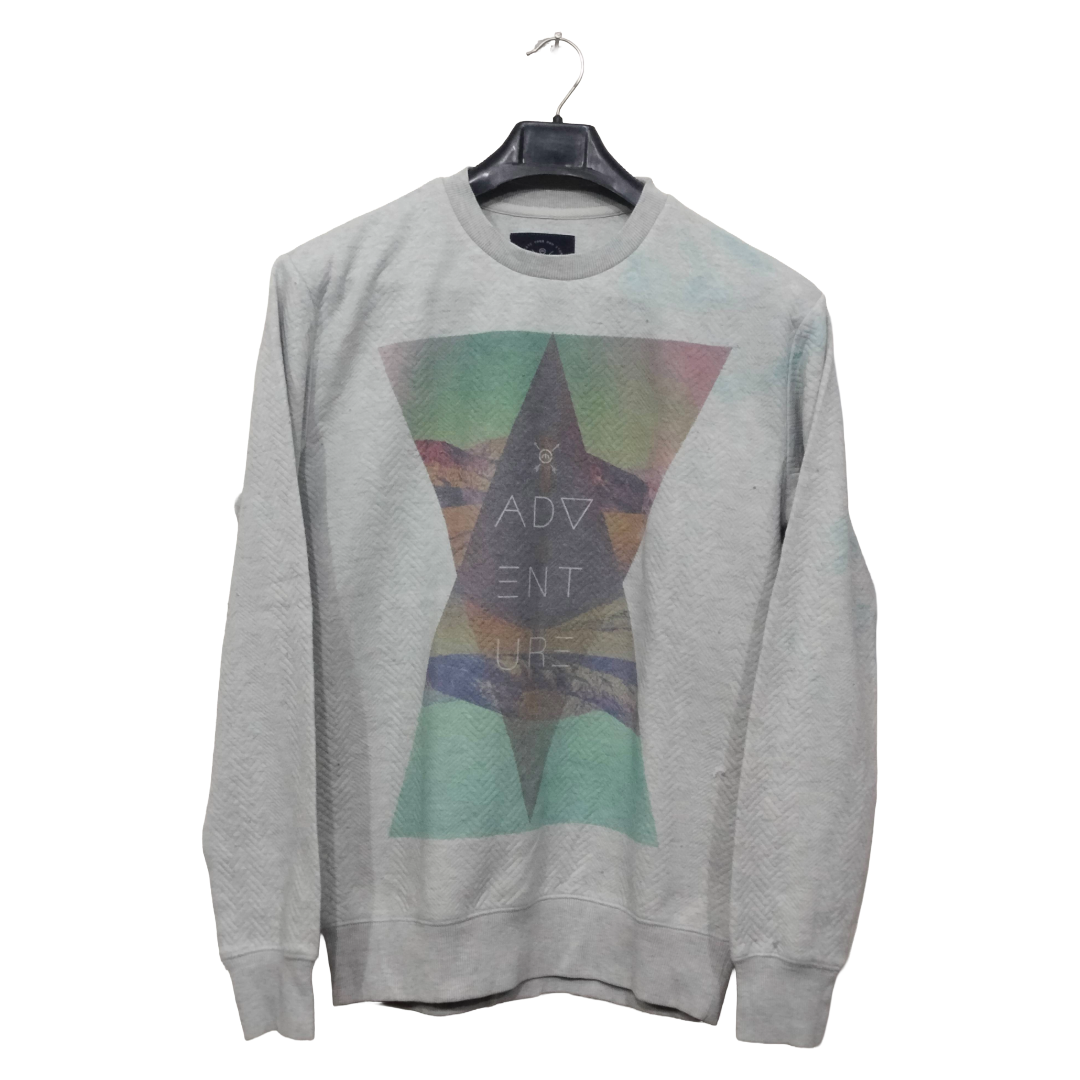 House Cloth Ash Grey Printed Sweatshirt | Sweat Jersey