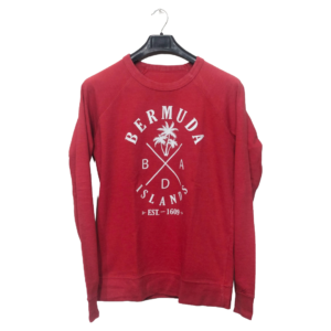 Barmuda Red Printed Sweatshirt | Cotton Jersey | Smart Fit