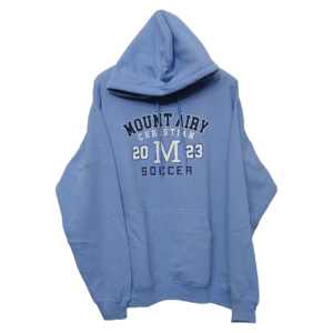 Port Blue Printed Kangaroo Pocket Hoodie | Sweat Jersey