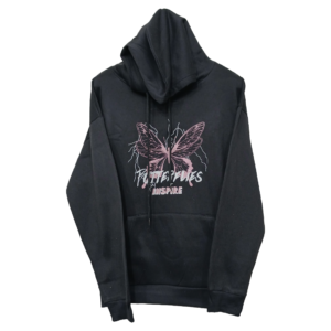 LUNDA.PK Dark Grey Printed Kangaroo Pocket Hoodie | Sweat Jersey