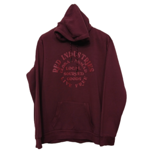 Industry Maroon Printed Kangaroo Pocket Hoodie | Sweat Jersey