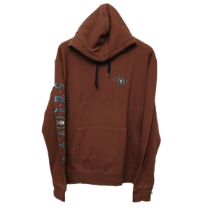 Sellen Brown Printed Kangaroo Pocket Hoodie | Sweat Jersey