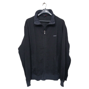 Derby Black 2 Side Pockets Zipper Jacket | Cotton Jersey